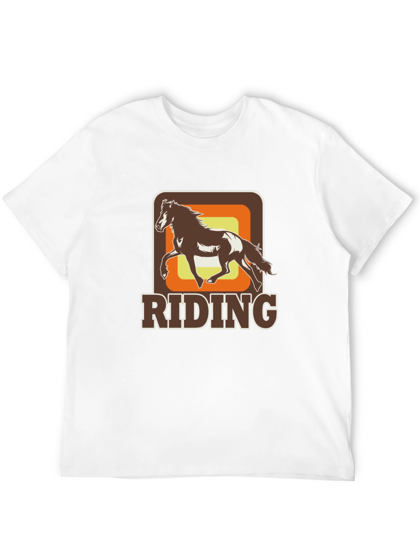 Riding Horse Graphic Tee - Retro Style Black T-Shirt