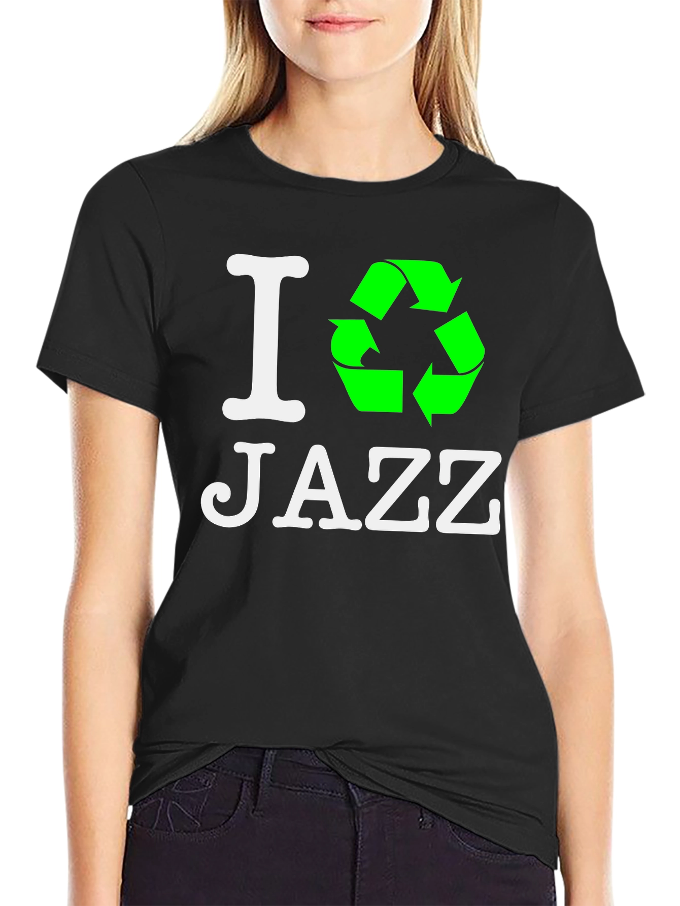 I Recycle Jazz T-Shirt - Eco-Friendly Music Lover Tee