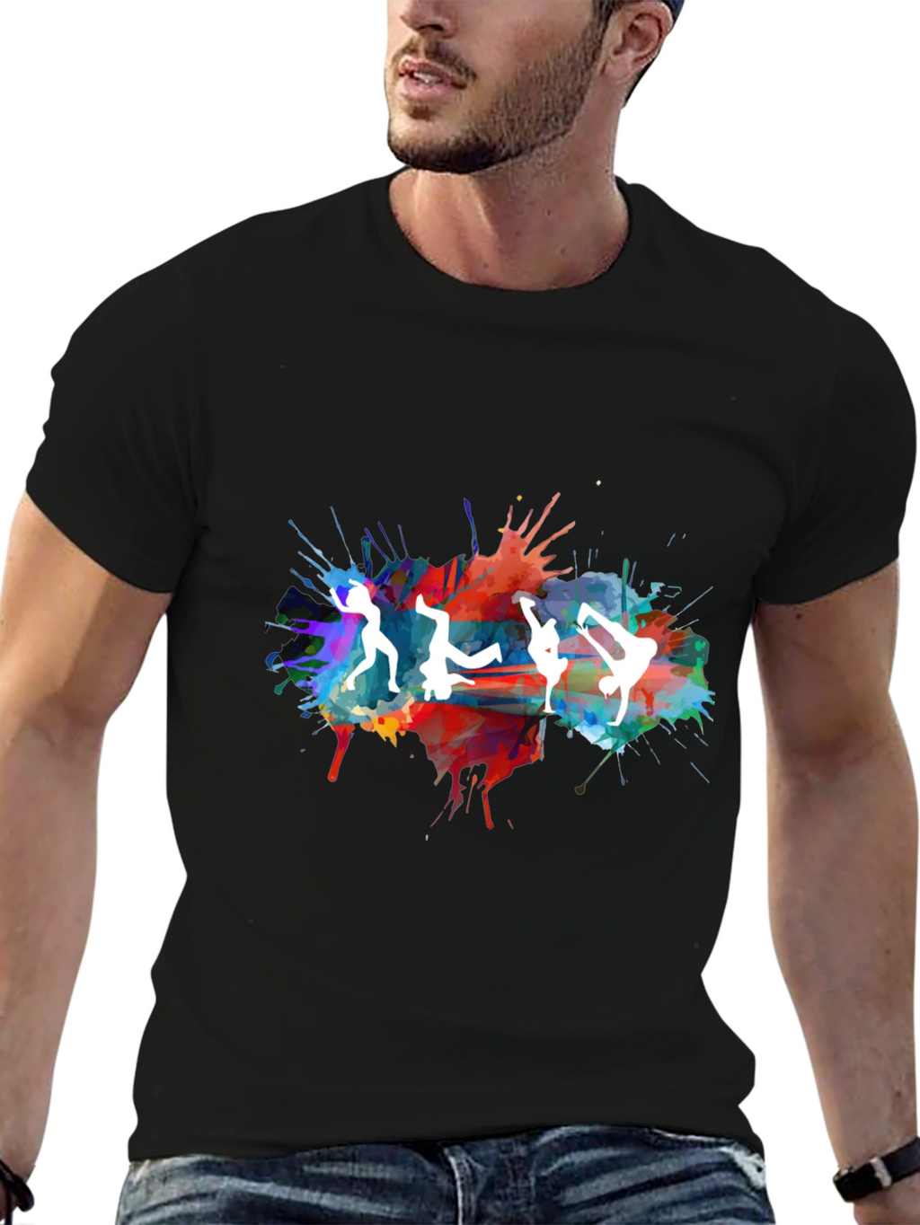 Dance Silhouette Splatter Graphic Tee