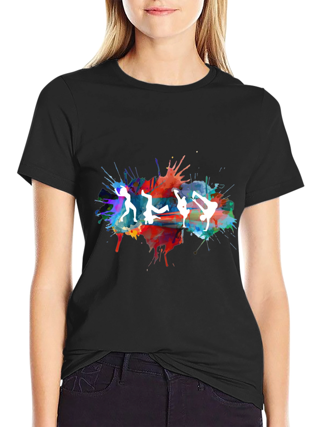 Dance Silhouette Splatter Graphic Tee