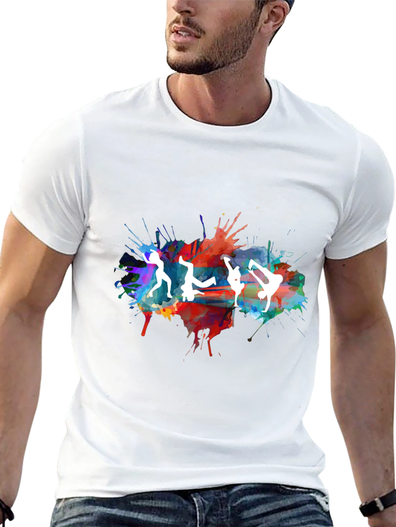 Dance Silhouette Splatter Graphic Tee