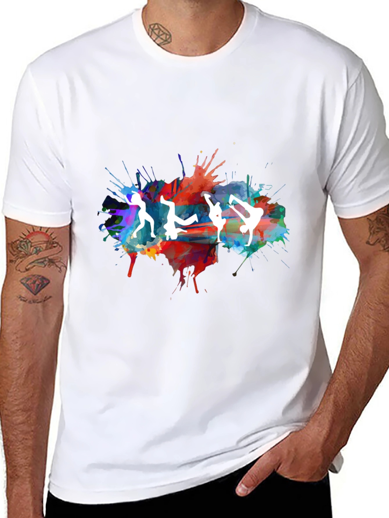 Dance Silhouette Splatter Graphic Tee