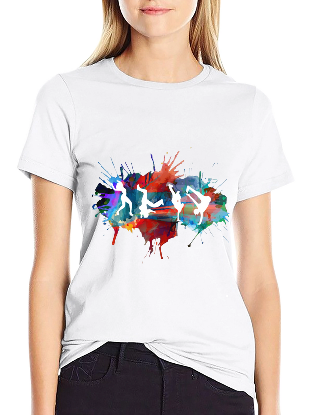 Dance Silhouette Splatter Graphic Tee