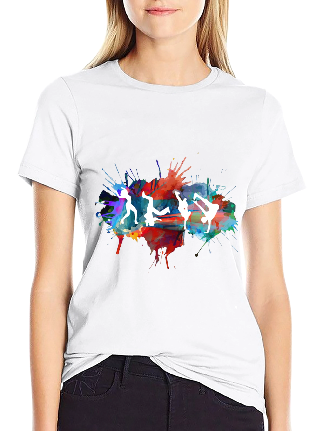 Dance Silhouette Splatter Graphic Tee