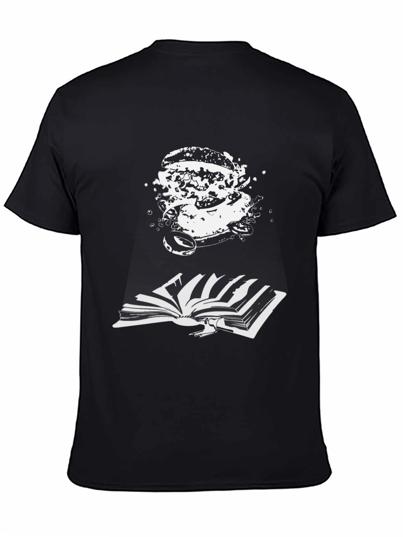 Burger Bookworm Black T-Shirt