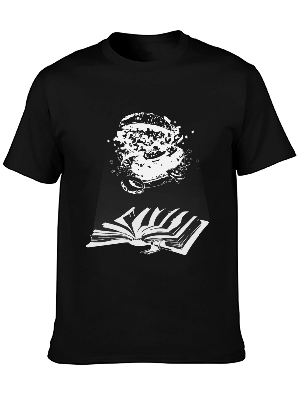 Burger Bookworm Black T-Shirt