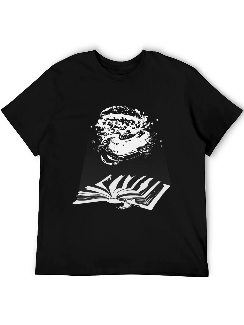 Burger Bookworm Black T-Shirt
