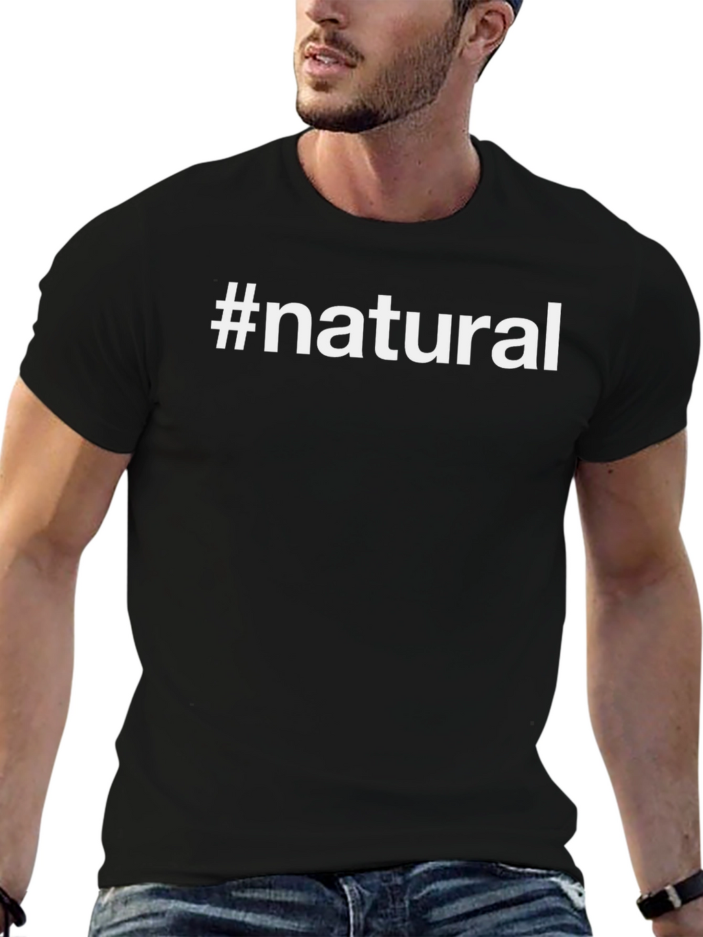 #Natural Black Graphic T-Shirt