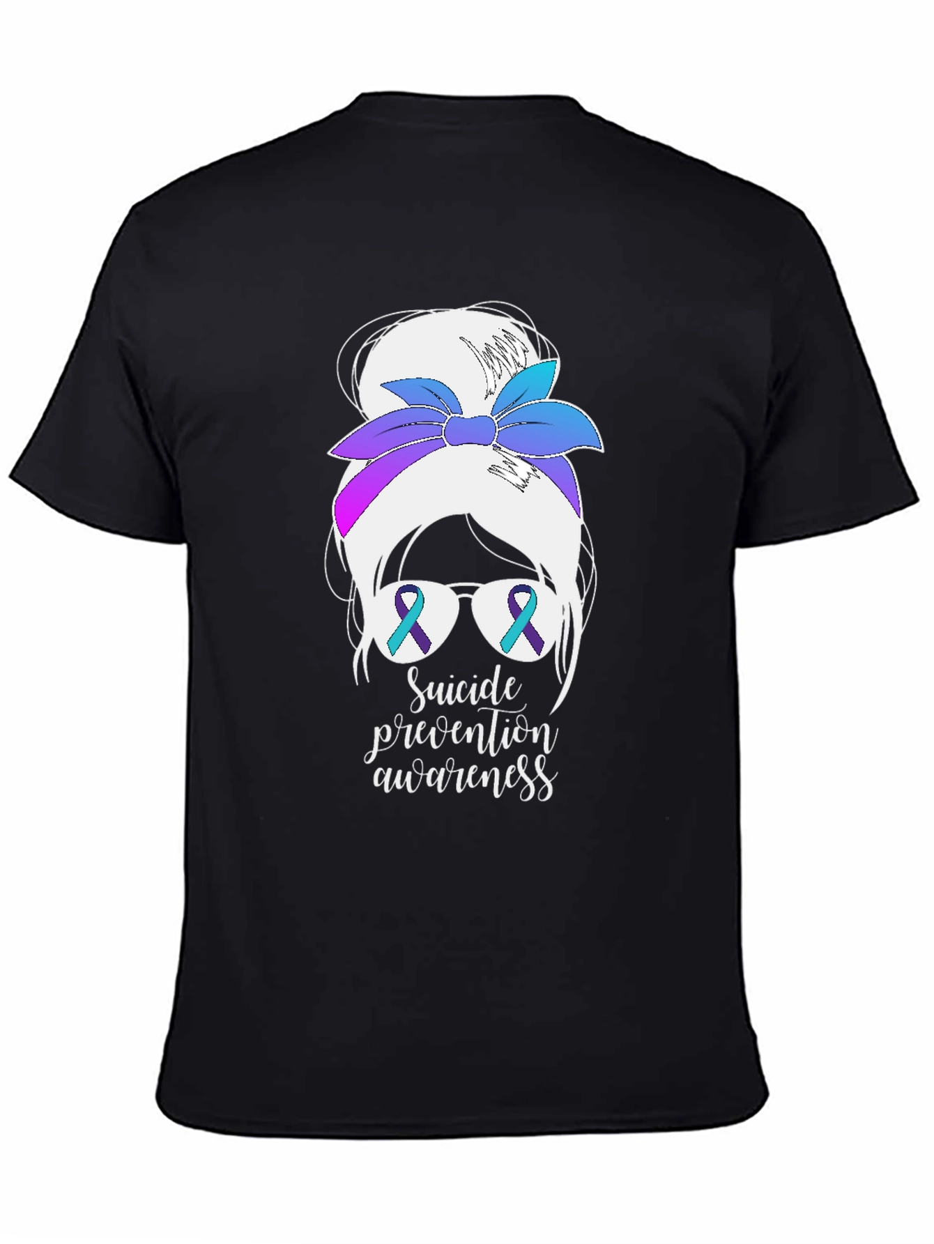 Suicide Prevention Awareness Messy Bun T-Shirt