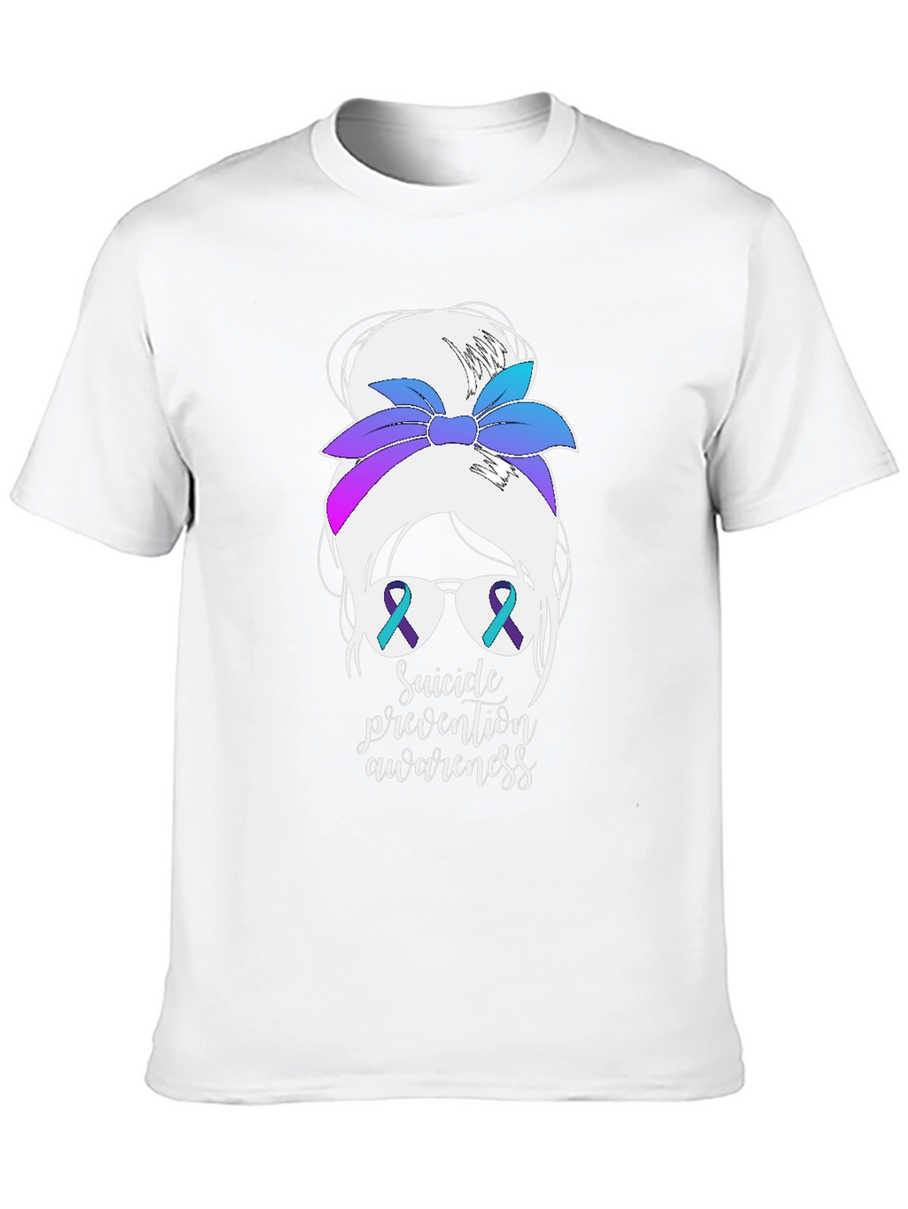 Suicide Prevention Awareness Messy Bun T-Shirt