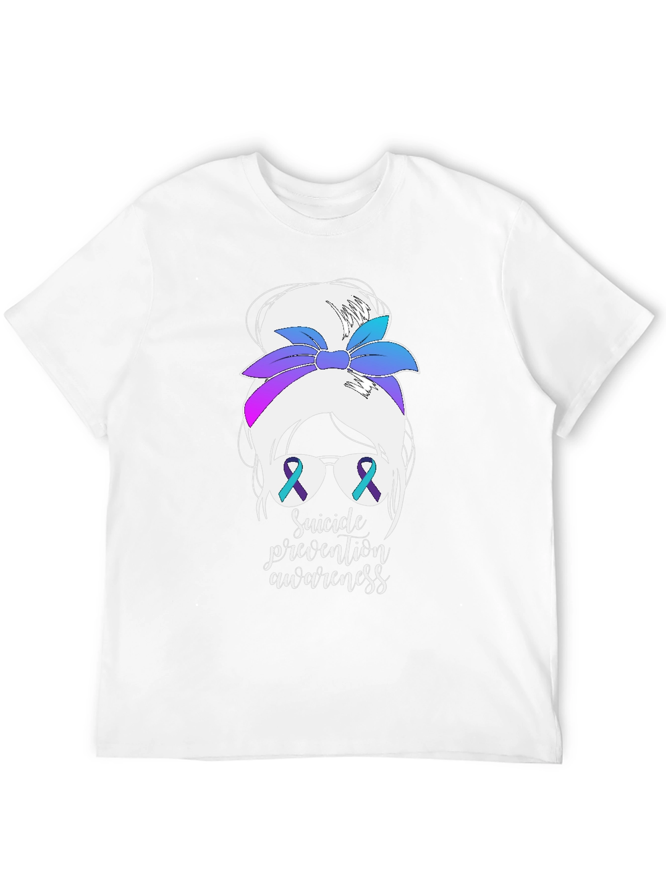 Suicide Prevention Awareness Messy Bun T-Shirt