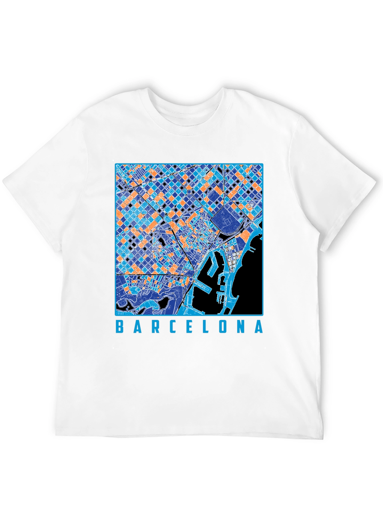 Barcelona Map Graphic T-Shirt - Stylish City Souvenir