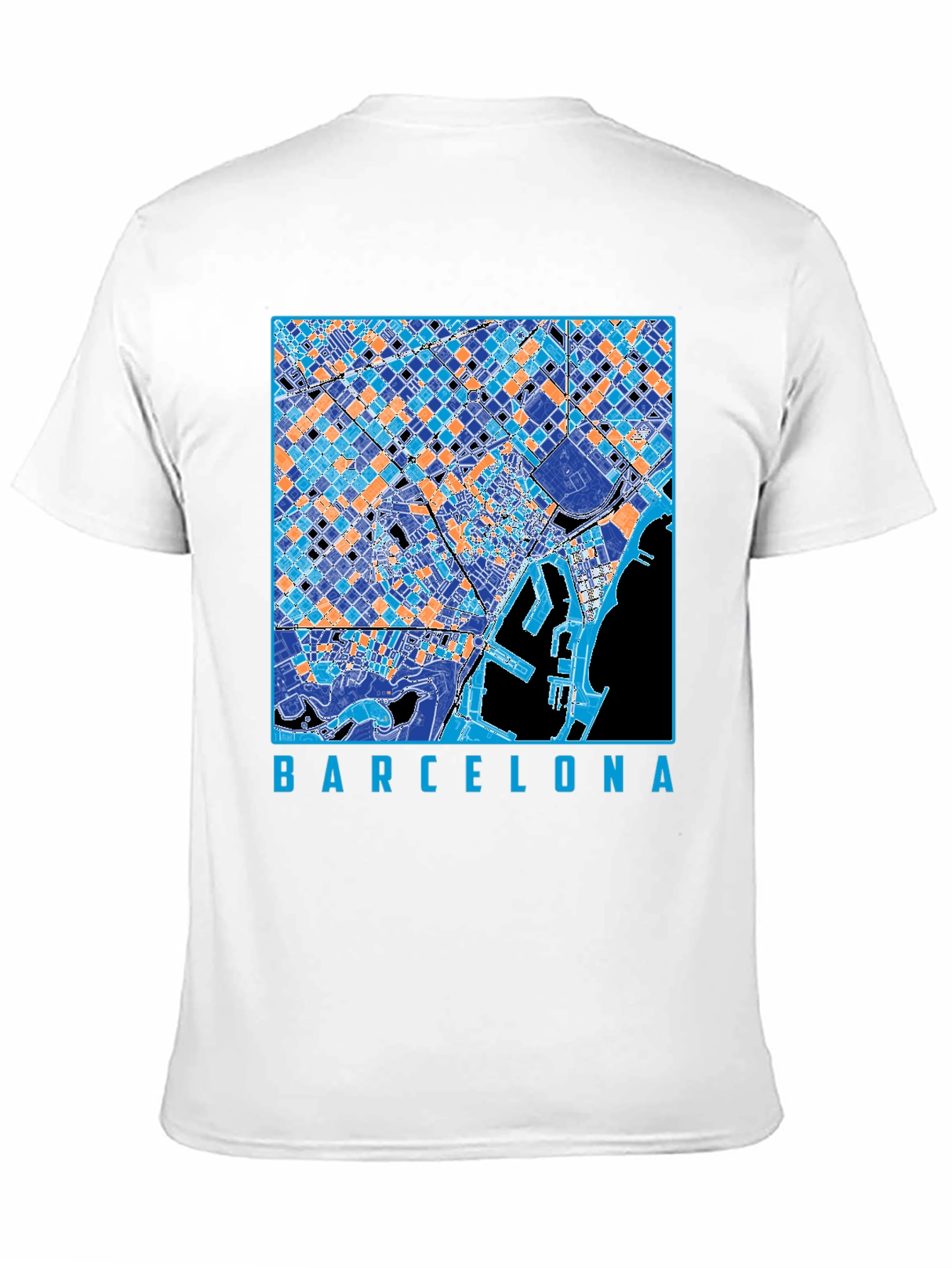 Barcelona Map Graphic T-Shirt - Stylish City Souvenir