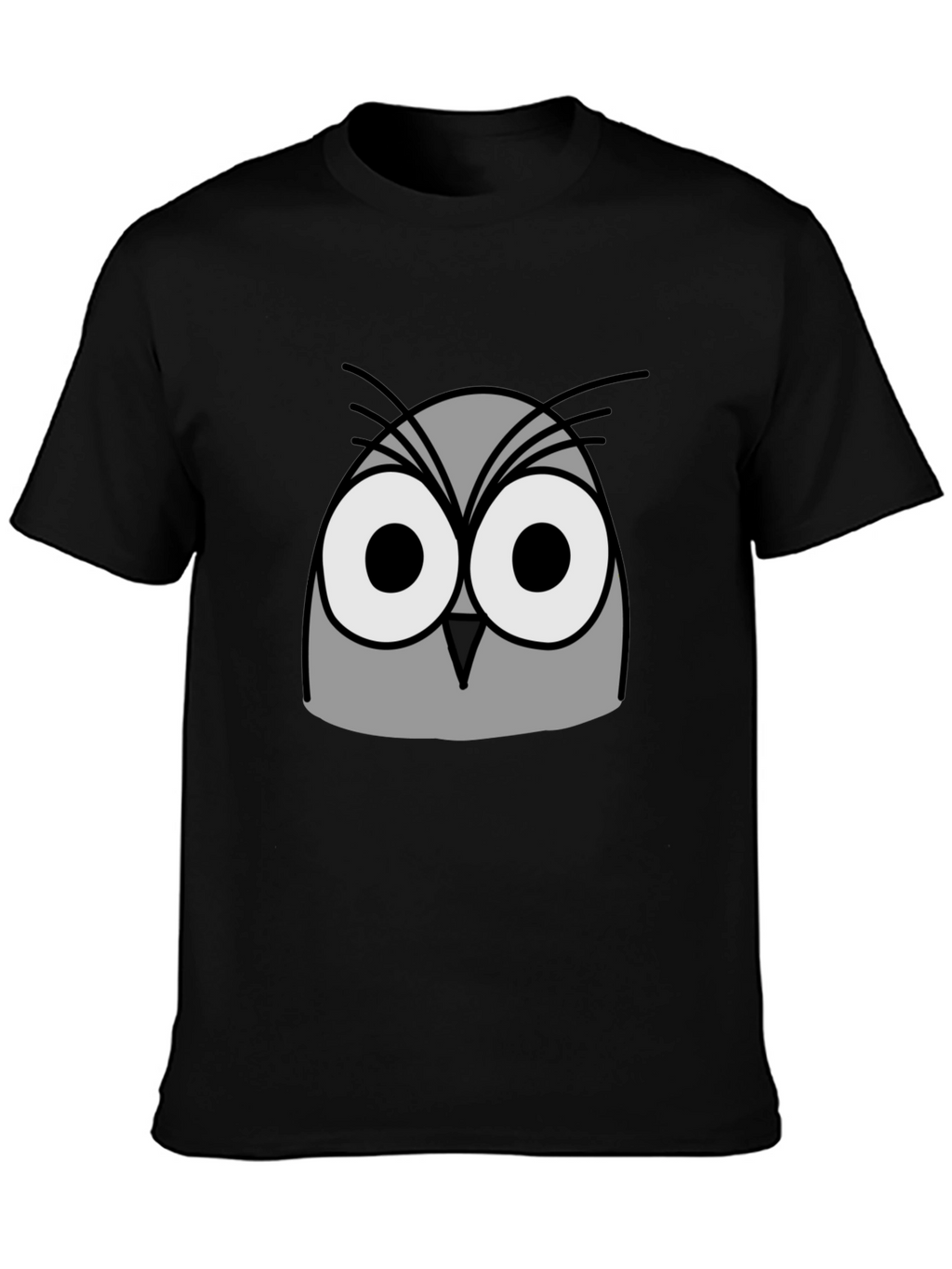 Owl Graphic Print Black T-Shirt
