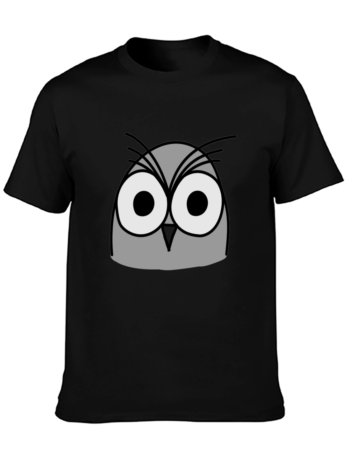 Owl Graphic Print Black T-Shirt
