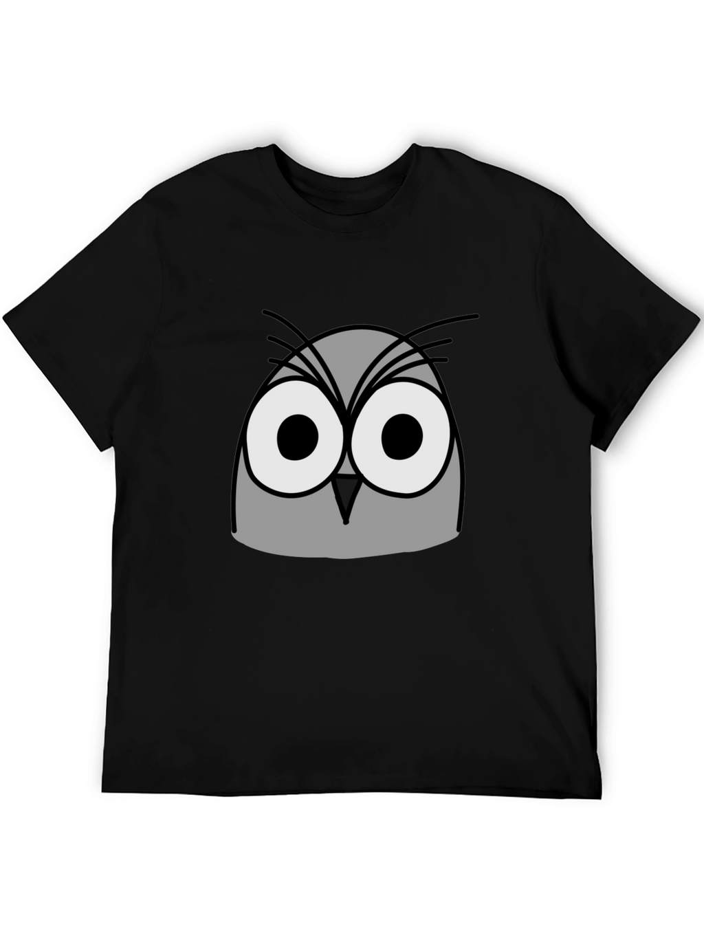 Owl Graphic Print Black T-Shirt
