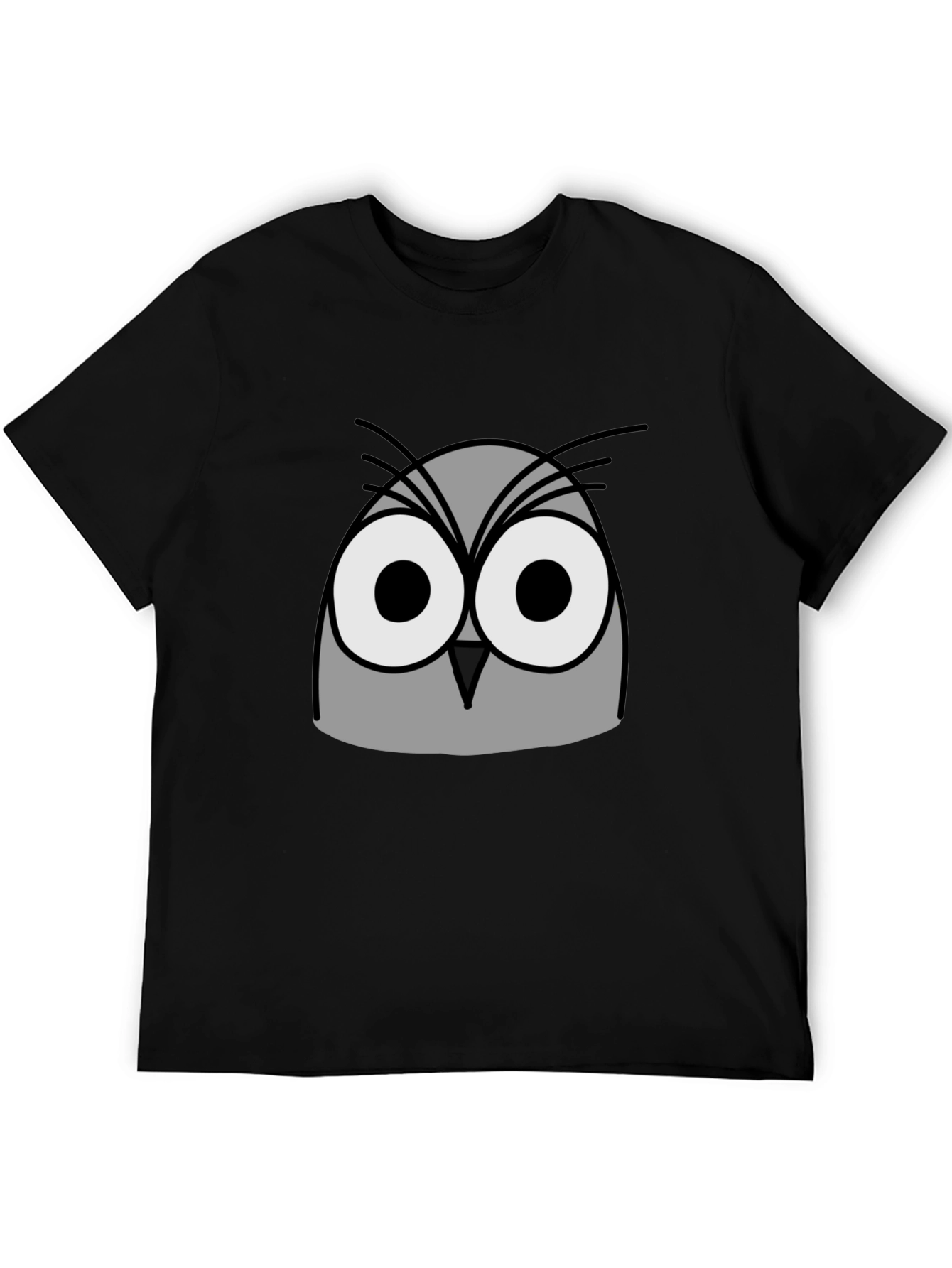 Owl Graphic Print Black T-Shirt
