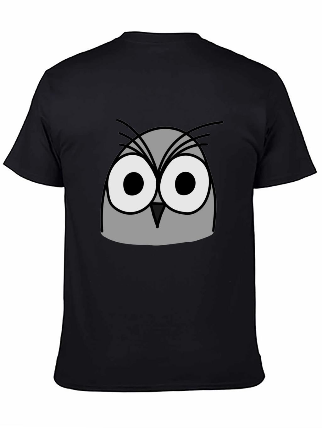 Owl Graphic Print Black T-Shirt