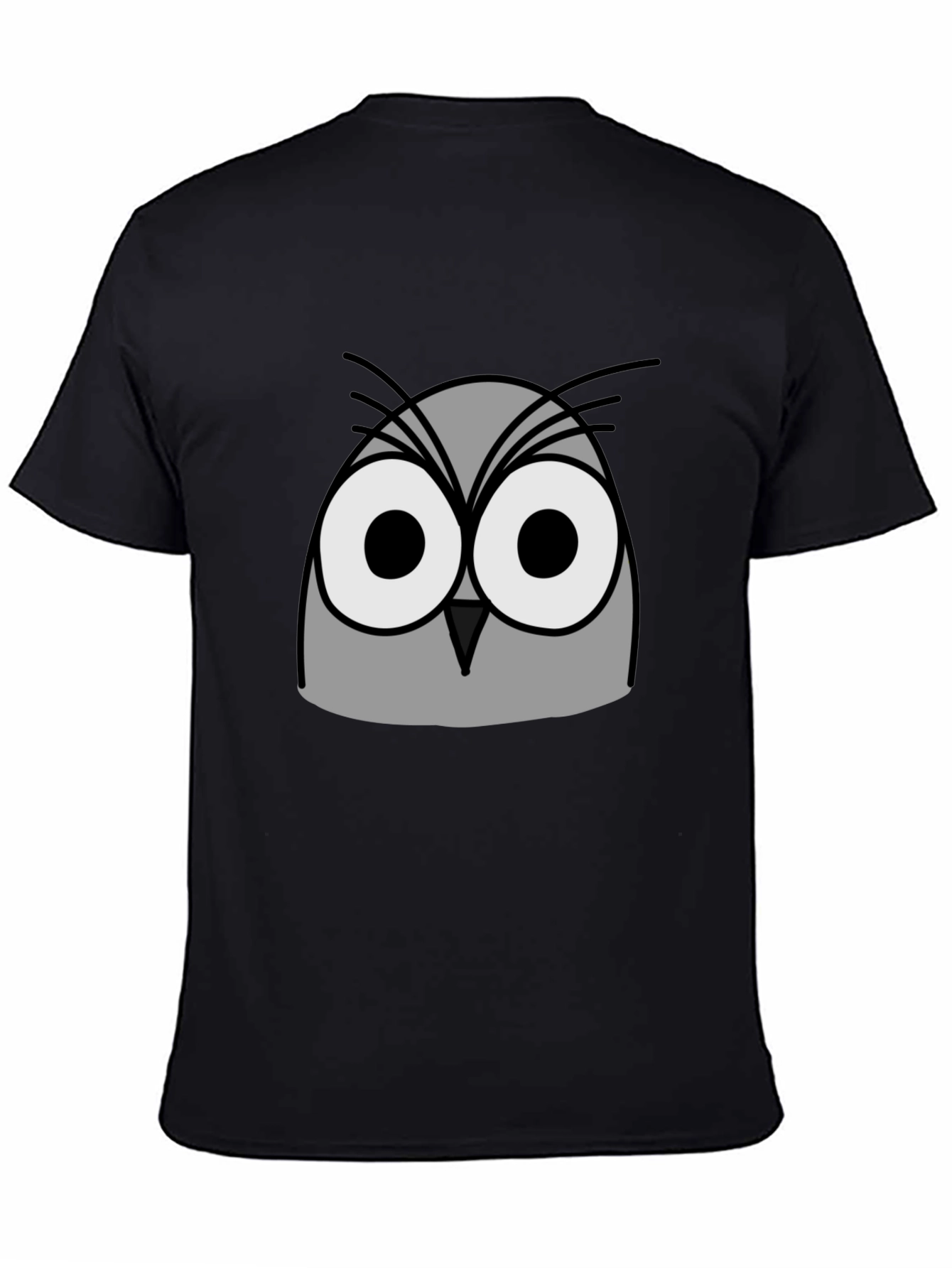 Owl Graphic Print Black T-Shirt
