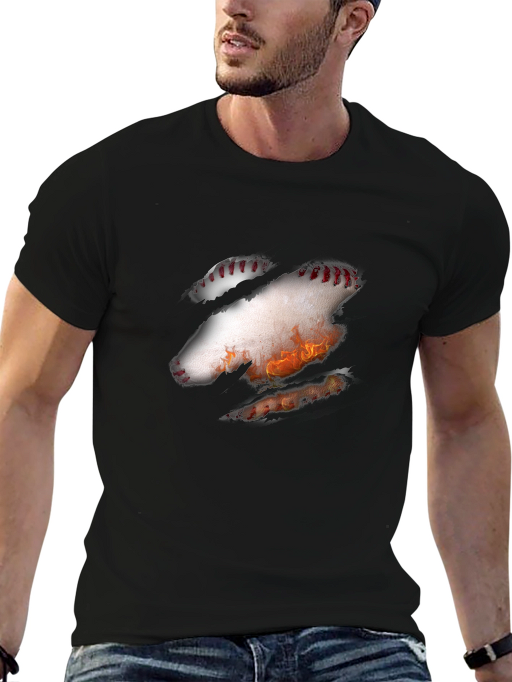 Baseball Fire T-Shirt - Unique Design