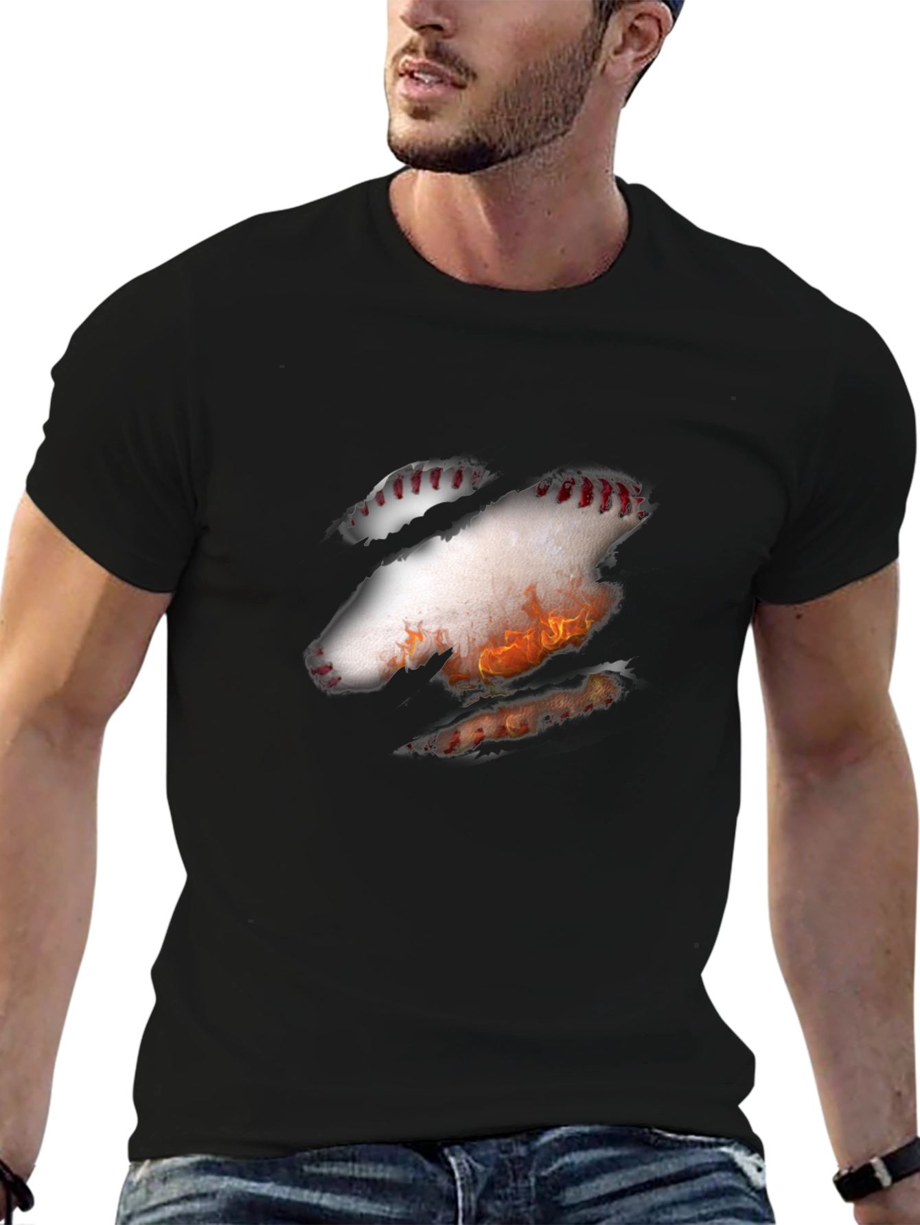 Baseball Fire T-Shirt - Unique Design