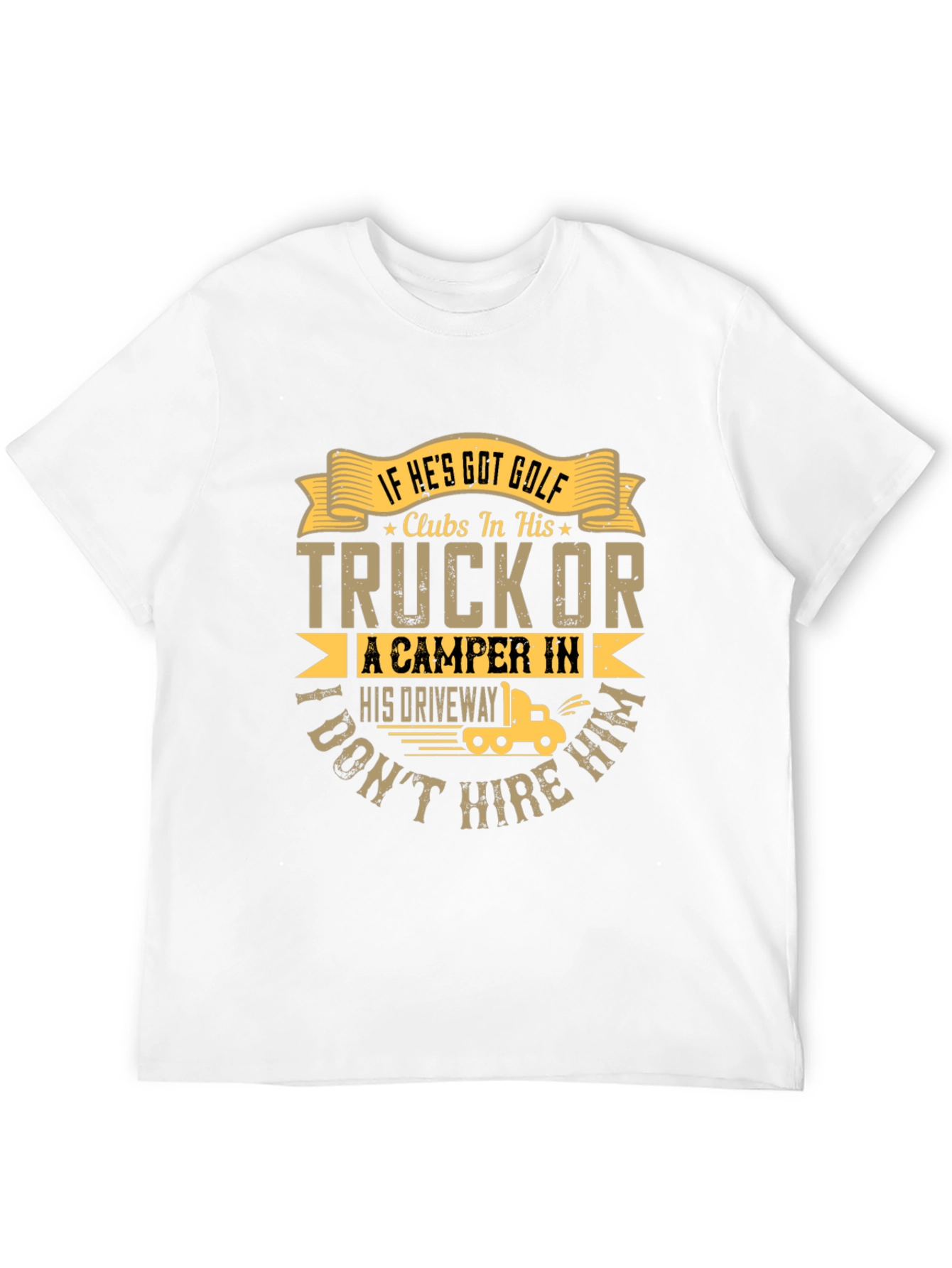Golf Clubs Truck Camper Graphic T-Shirt