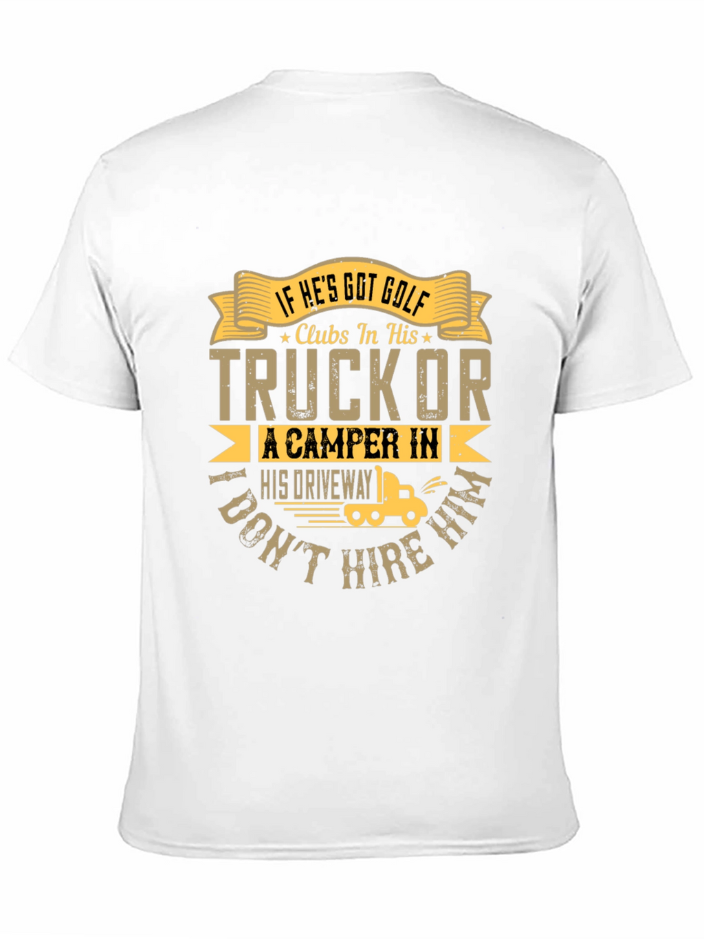 Golf Clubs Truck Camper Graphic T-Shirt