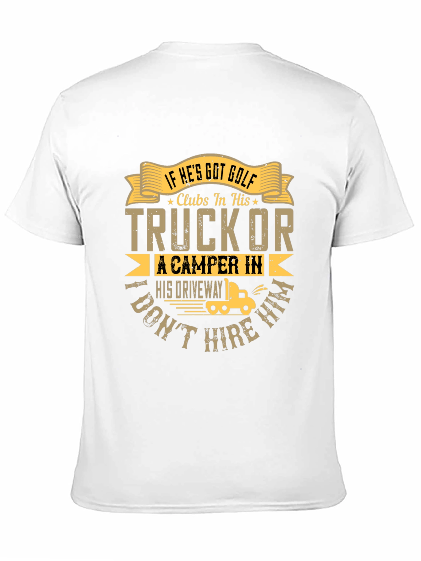 Golf Clubs Truck Camper Graphic T-Shirt