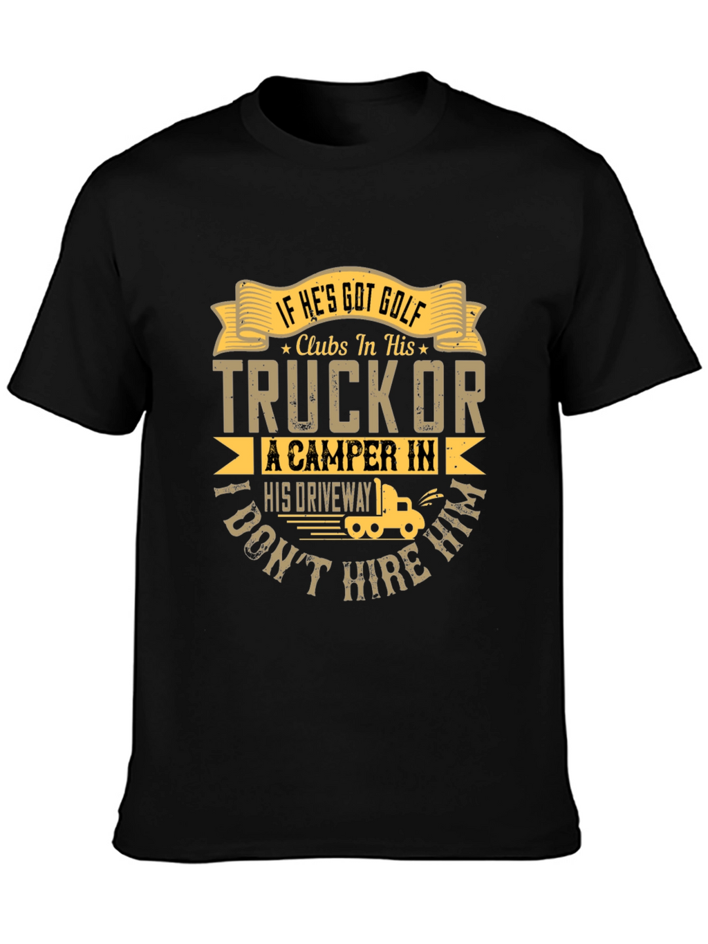 Golf Clubs Truck Camper Graphic T-Shirt