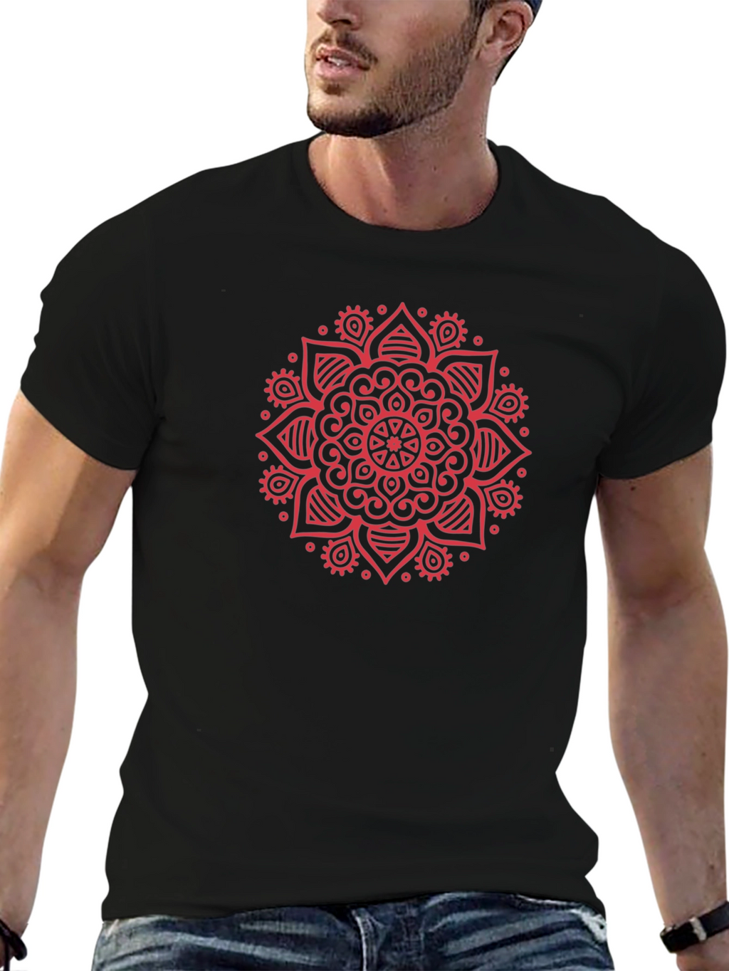 Mandala Print Crew Neck T-Shirt