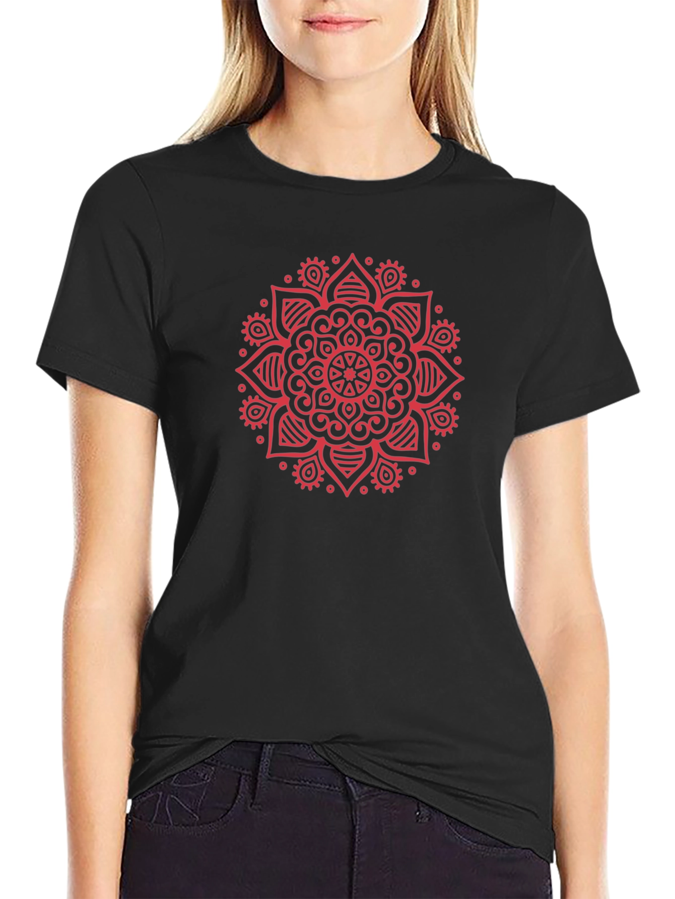 Mandala Print Crew Neck T-Shirt