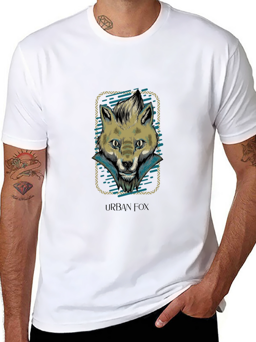 Urban Fox Graphic Print Crew Neck T-Shirt