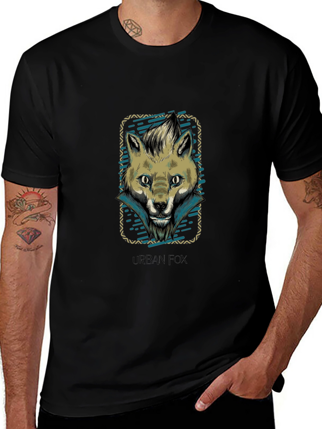 Urban Fox Graphic Print Crew Neck T-Shirt