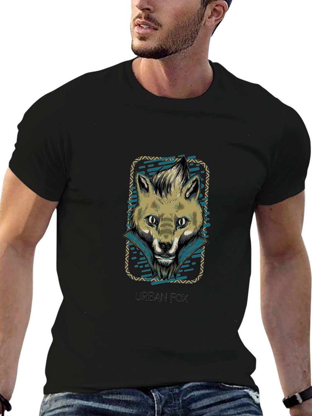 Urban Fox Graphic Print Crew Neck T-Shirt