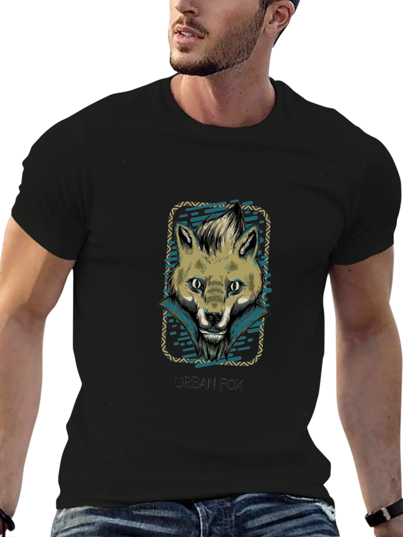 Urban Fox Graphic Print Crew Neck T-Shirt