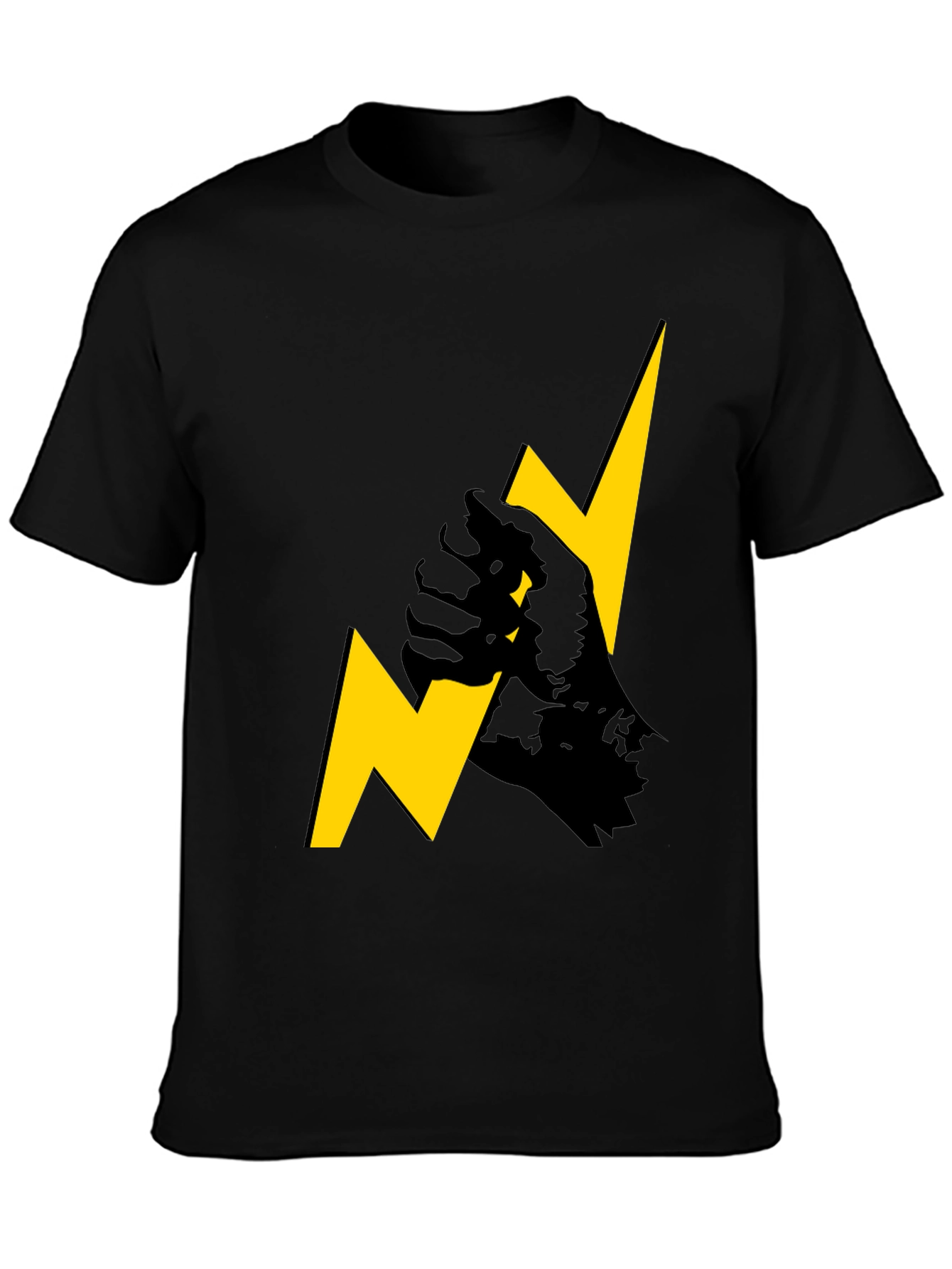 ⚡️ Bold Lightning Bolt Fist Graphic Tee - Black