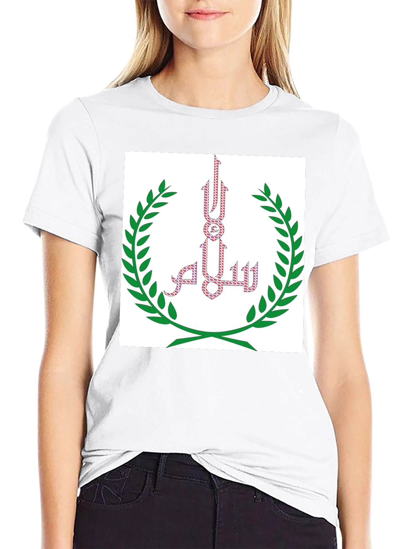 Black T-Shirt with Islamic-Inspired Art