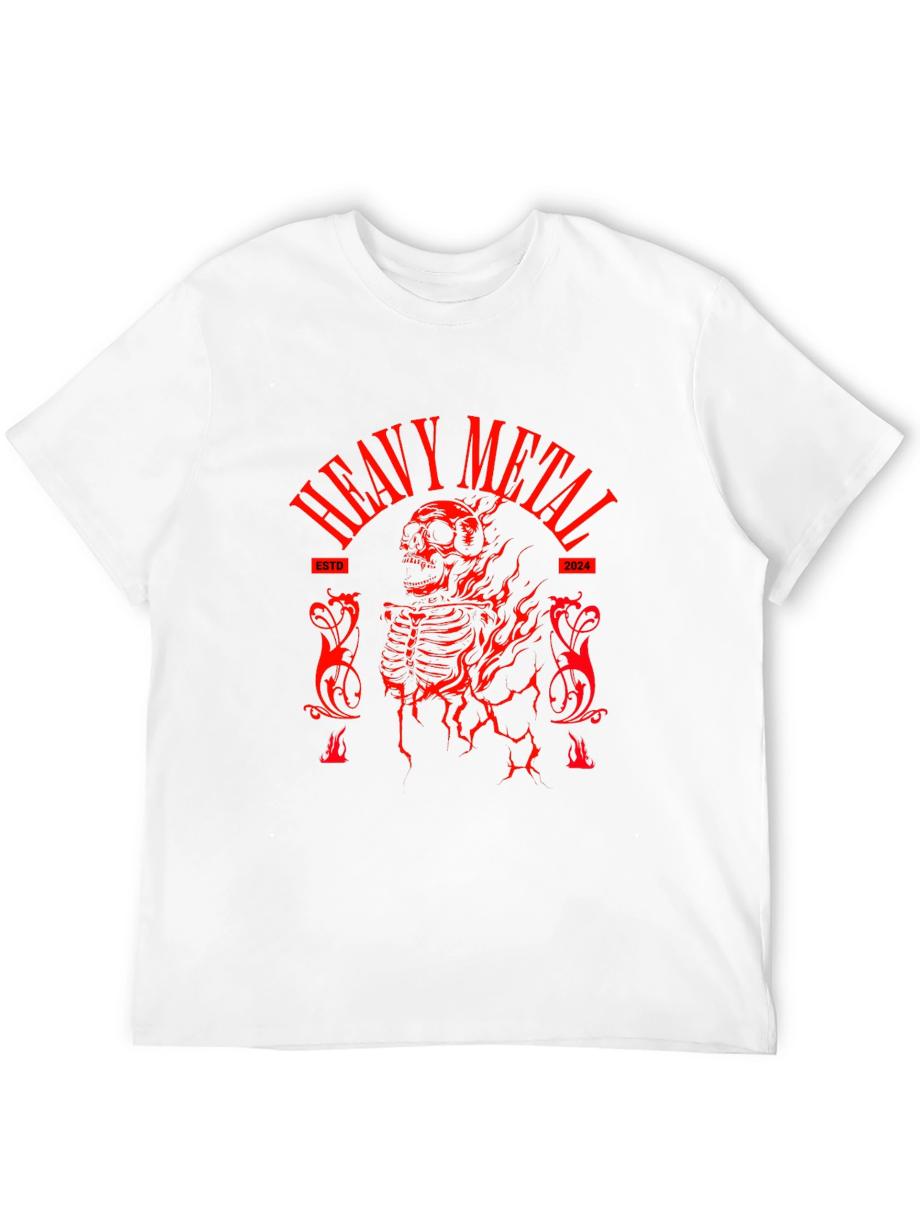 Heavy Metal Skeleton Black T-Shirt