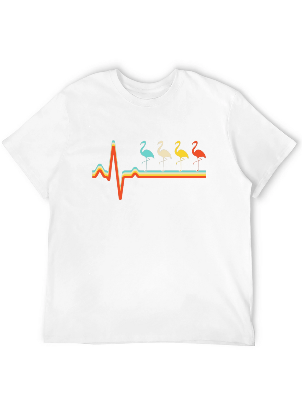 Retro Flamingo Heartbeat Graphic Tee