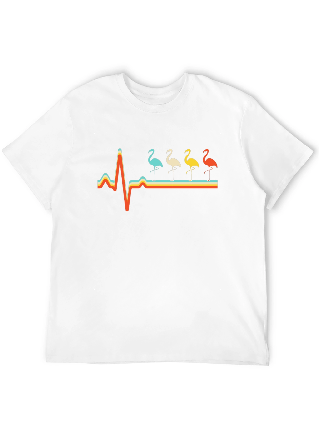 Retro Flamingo Heartbeat Graphic Tee