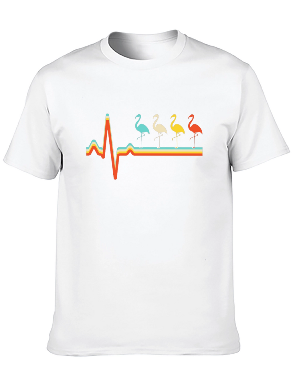 Retro Flamingo Heartbeat Graphic Tee