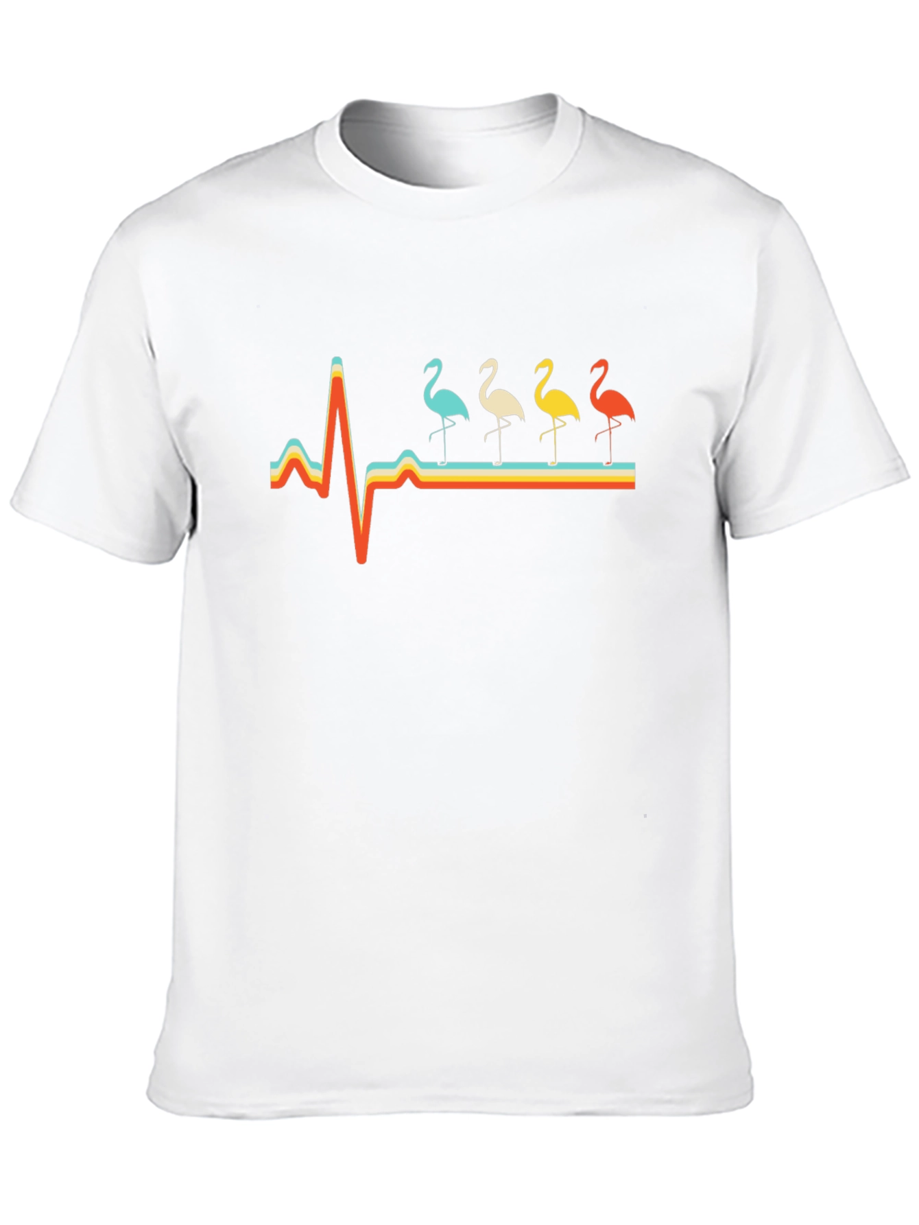 Retro Flamingo Heartbeat Graphic Tee