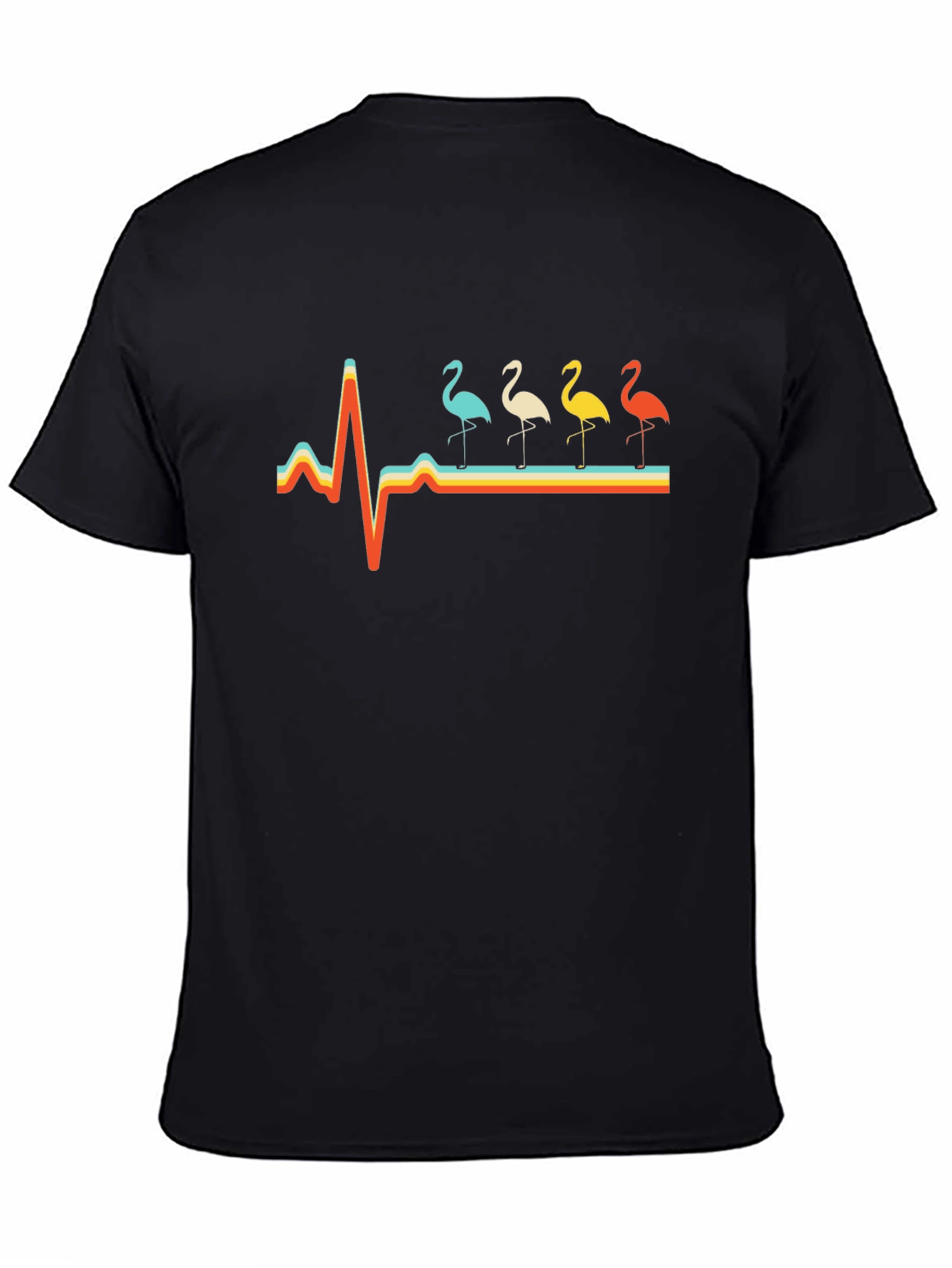 Retro Flamingo Heartbeat Graphic Tee