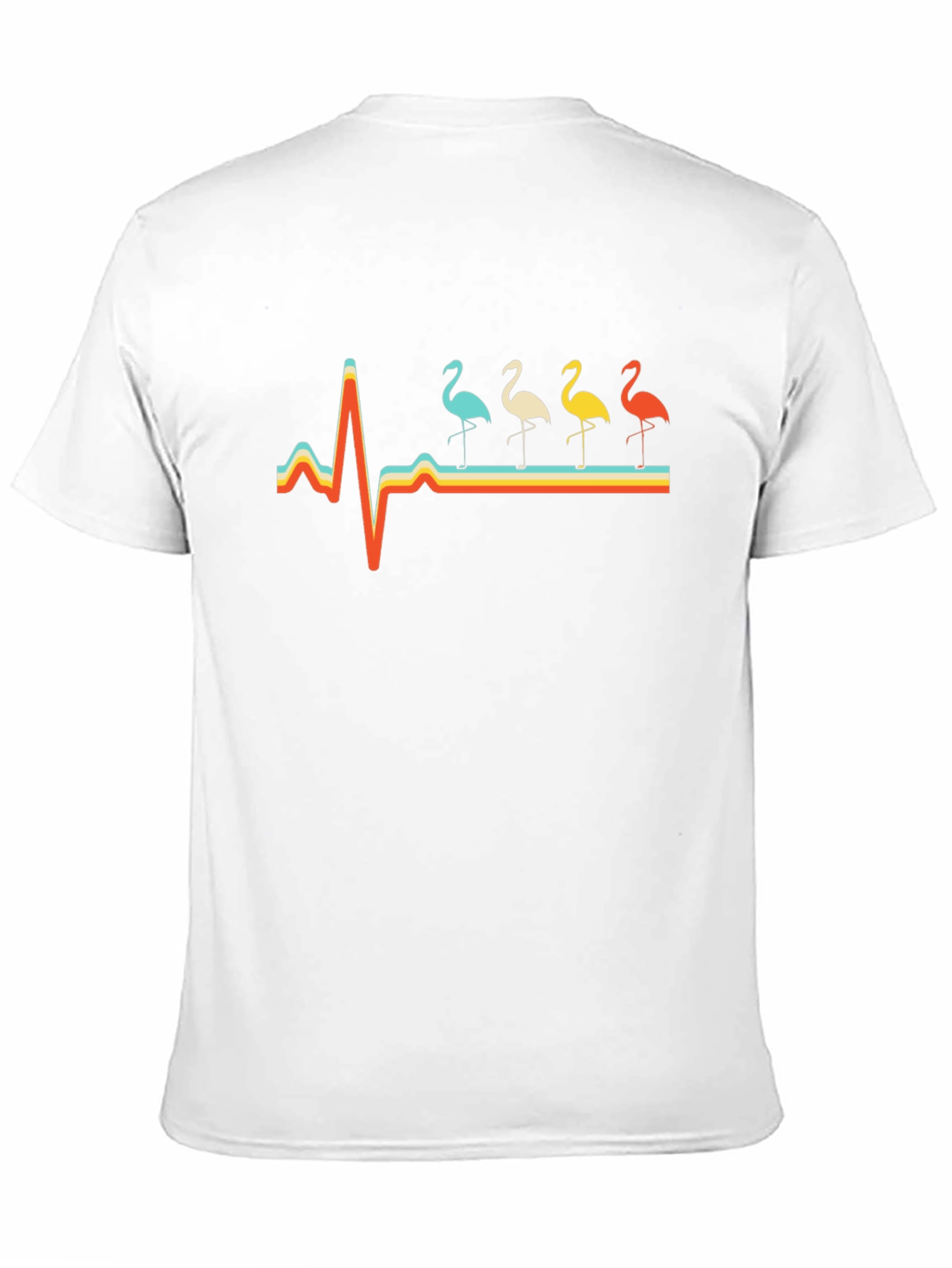 Retro Flamingo Heartbeat Graphic Tee
