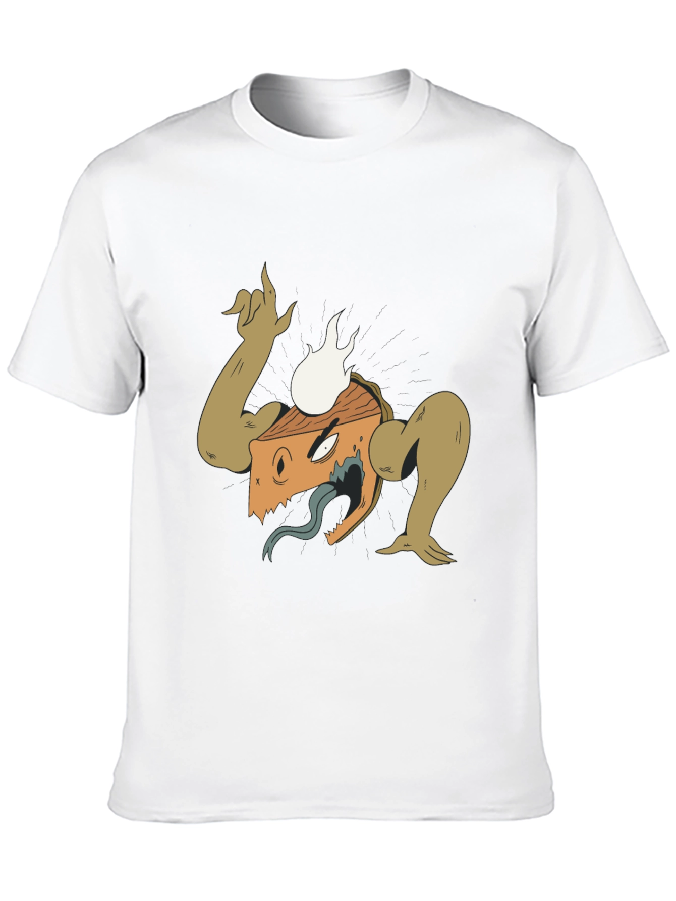 Mens Black Graphic T-Shirt - Monster Cartoon Design