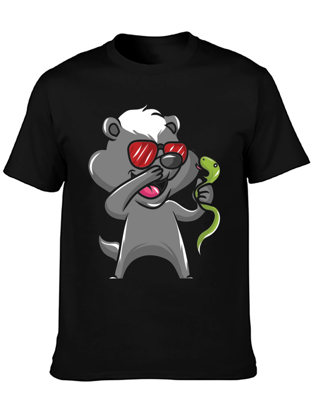 Dabbing Honey Badger with Snake Graphic Tee