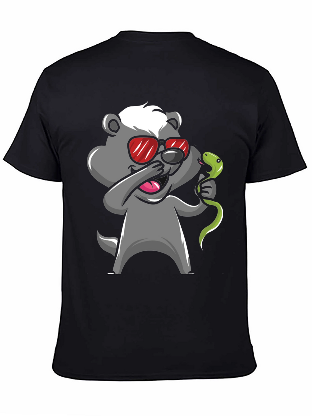 Dabbing Honey Badger with Snake Graphic Tee