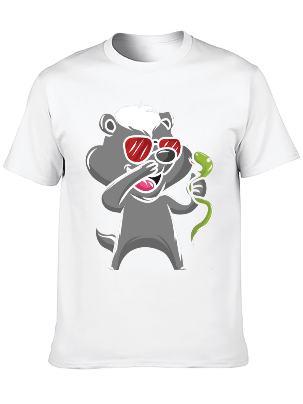 Dabbing Honey Badger with Snake Graphic Tee