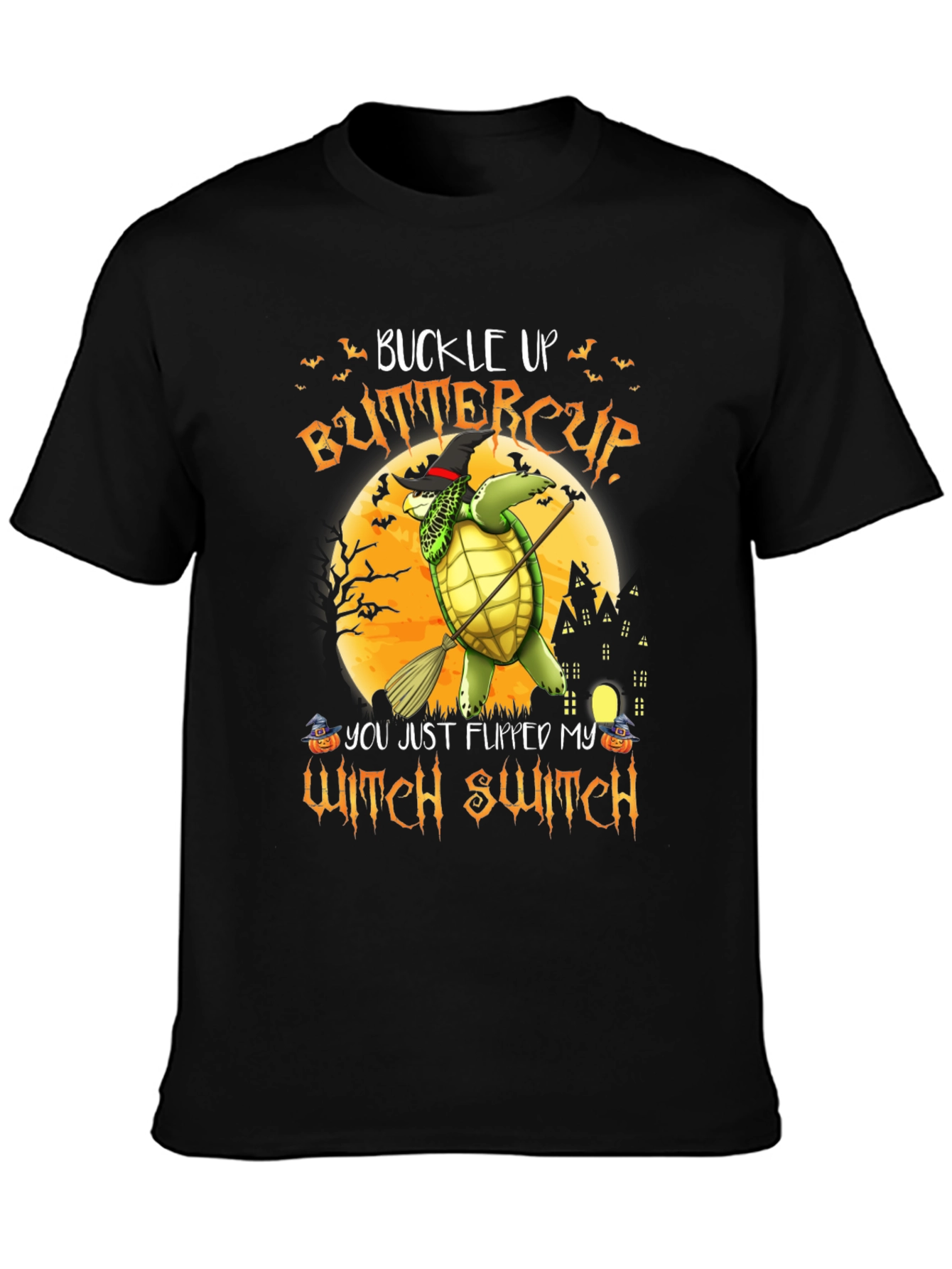 Halloween Turtle Witch T-Shirt - Buckle Up Buttercup