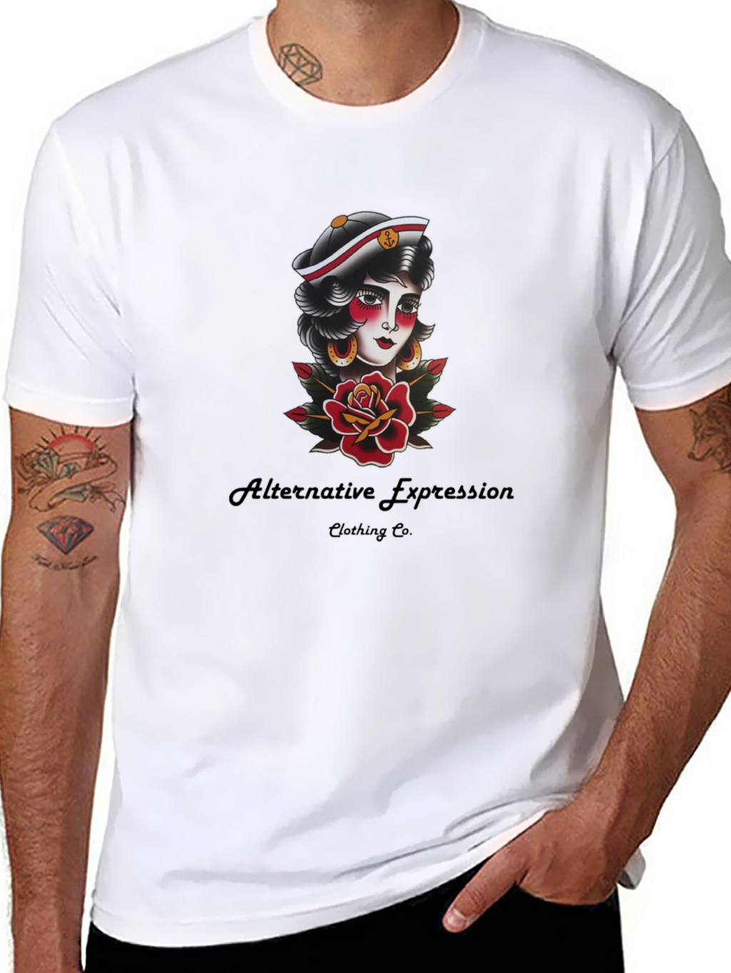 Sailor Tattoo Graphic Black Tee